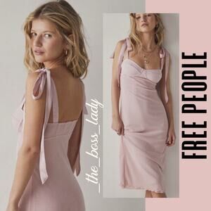 Free People dress midi mesh slip stretchy bodycon lightweight Small